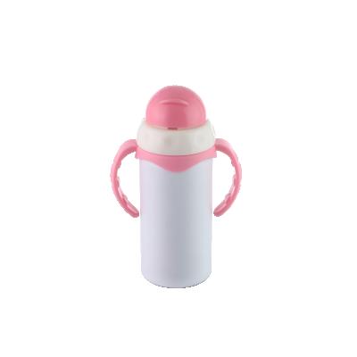 China 340ml Stainless Steel Baby Feeding Bottle BPA Free Viable Baby Tumbler With Handle And Nipple for sale