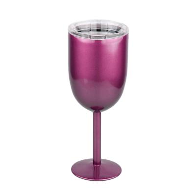 China Food Grade Stainless Steel Wine Tumbler Tumbler 11oz Viable Color Custom Wine Glass With Lid for sale