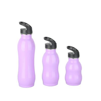 China 18/8 Stainless Steel 350ml Squash Shape Kids Sustainable Single Wall Water Bottle With Straw Lid for sale