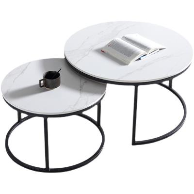 China Eco-friendly Nordic Luxurious Round Set Modern Marble Living Room Furniture Coffee Table for sale