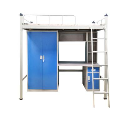 China Modern Designs Cheap Student Bunk Frame Metal Double Bed With Lock for sale