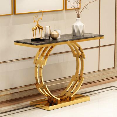 China New Promotion Modern Gold Luxury Contemporary Console Table Furniture Removable for sale