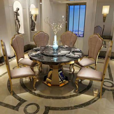 China Custom dining table set dining table furniture rotation modern dining table chair for sale