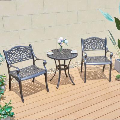 China EUROPEAN high quality durable outdoor patio cast aluminum furniture sets cast aluminum chair use for garden for sale