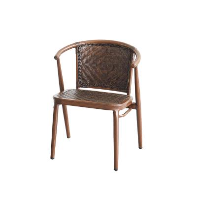 China Manufacturer Wholesale Rattan Stackable Aluminum Chair Classic Outdoor Rattan Garden Chair for sale