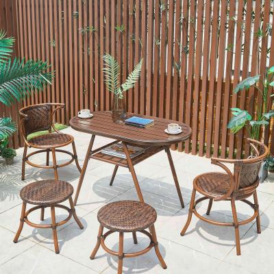 China China Supplier Classic Outdoor Aluminum Frame Rattan Garden Furniture Small Chairs for sale