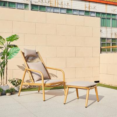 China Modern High Quality Outdoor PE Lounge Chair Rattan Aluminum Frame for sale