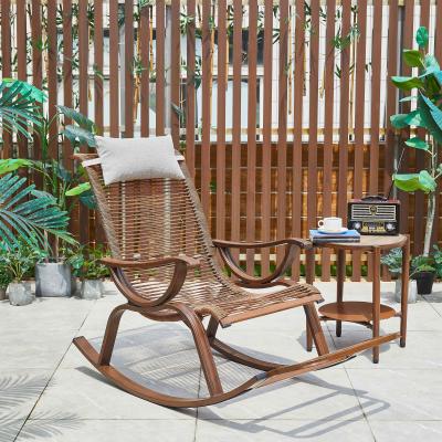 China Classic Hot Sale Rattan Furniture Aluminum Frame Lazy Rocking Chair for sale