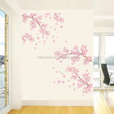 China Colorcasa Recycled Romantic Non-Toxic Flower Tree Wall Decor Nursery Baby Kids Room Wall Sticker (045A+B) for sale