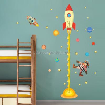 China Colorcasa New Design Cartoon Sticker Monkey Astronaut Rocket Recycled 1604 Sizes Measure Decor Kids Room Study Room Wall Decals for sale