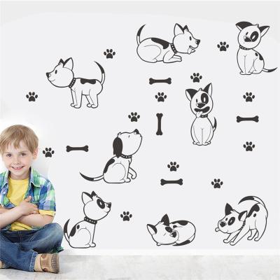 China Recycled Cute Black and White Dog and Footprint Wall Decor for sale