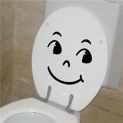 China Waterproof WALL STICKER Colorcasa Smiley Face Toilet /Car Sticker ZY343 for sale