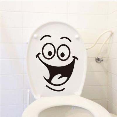 China Wholesale Happy Toilet Face Sticker Toilet Decor Waterproof Wall Sticker Colorcasa WALL STICKER Removable Vinyl Wall Sticker (ZY342) for sale