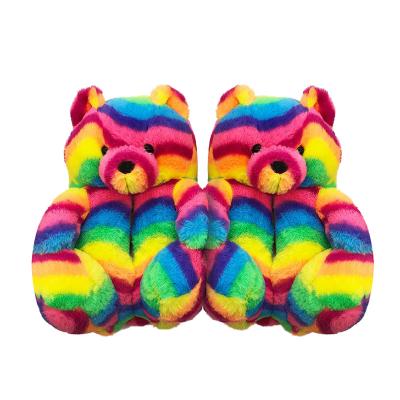 China Fashion Trend Plush Teddy Bear Plush Slippers Novelty Hot Custom Animal Shaped Plush Teddy Bear Slippers for sale