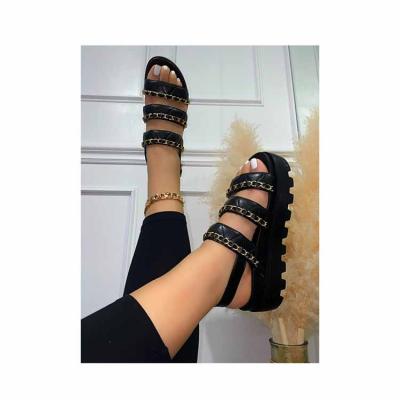 China Fashion Trend Fashion Ladies Sandals Thick High Heels Women Shoes for sale