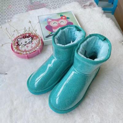 China TB9988 winter 2021 light transparent snow flat bottom tube new stockings with thick wool striping cute ankle boots warm girl for sale