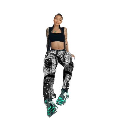 China 2021 Fashion Viable Female Thicken Straight Printed Casual Loose Sweatpants Harem Cargo Women High Waist Trouser Pant Sweatpants for sale