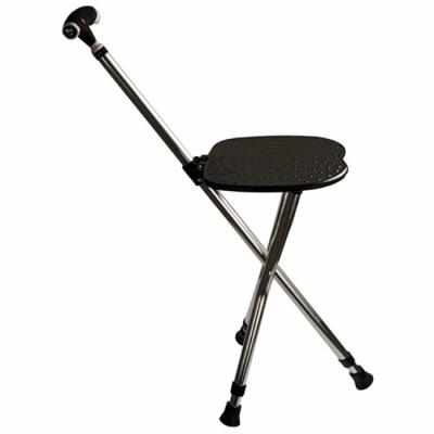 China For Indoor and Outdoor Use Folding Cane Seat 300 lbs Capacity 3 Legs Canes Seat with LED Light Height Adjustable Walking Stick for sale