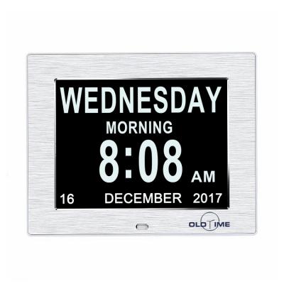 China Custom Personal Care Factory Health Supply Senile Dementia Clock Gift 8 Inch Display Digital Calendar Day Clock For Alzheimer Patients for sale