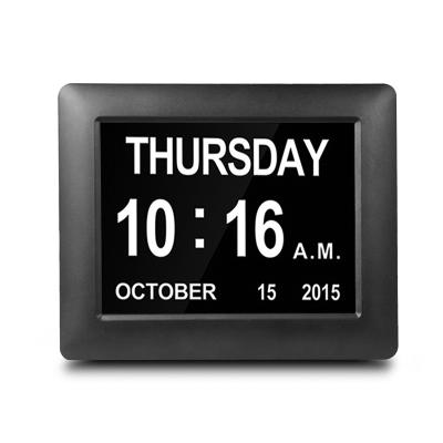 China Demencia de calendario de Relogio Health Care 8 Inch ABS LCD Display Dementia Calendar Clock with Today's Date Reminder for sale