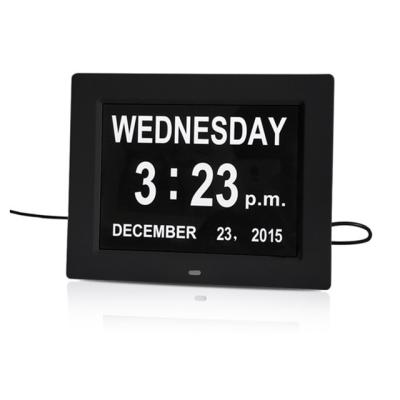 China 8 Inch Chinese Language Clock Calendars HD LCD Reminder Alzheimer's Desk Clock With Medicine Reminder for sale