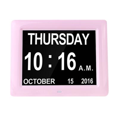 China Calendars Kalender 8 Inch Alzheimer Desk Clock klok With Multilingual Chinese Clock Reminder for sale