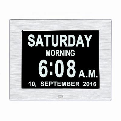 China Healthcare Dementie Kalender Klok Extra Large Impaired Vision 9 Inch Digital Calendar Clock Dementia Day Alarm Clock For Reminder for sale