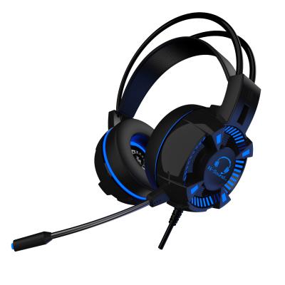 China Headband K2 Hi Gaming Sound Headset ABS Brand New High Quality PC Material, Dual 3.5+USB with Long Glowing MIC and Cool Blue LED Light. for sale