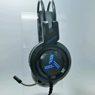 China TAIDUN V2000 3.5mm PC Gaming Headset Earphone Led Ear Headphones Gamer for sale