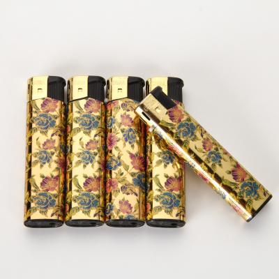 China Refillable Lighter Nice Gold Plastic Lighter Lighter for sale