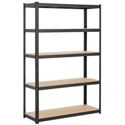 China Corrosion Protection Steel Plate Storage Rack 5 Tiers Metal Rivet Boltless Shelving for sale