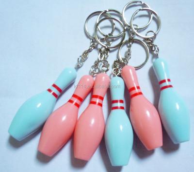 China Professional Souvenir Resin Bowling Pin Key Chain Bearing Key Chain for sale