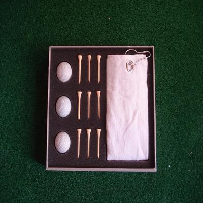 China B&G 2020 new style golf gift set genuine leather golf ball set 16*8*10cm for sale