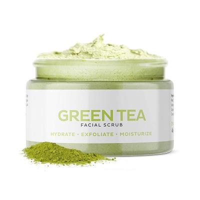 China Exfoliator Private Label Organic Natural Exfoliating Body Face Scrub Matcha Green Tea Facial Scrub for sale