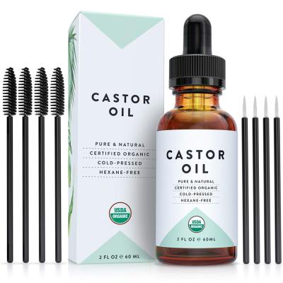 China Private Label 100% Pure Jamaican Black Castor Oil Hair Eyelash Eyebrow Growth Castor Oil Eyelash Growth Cold Pressed for sale