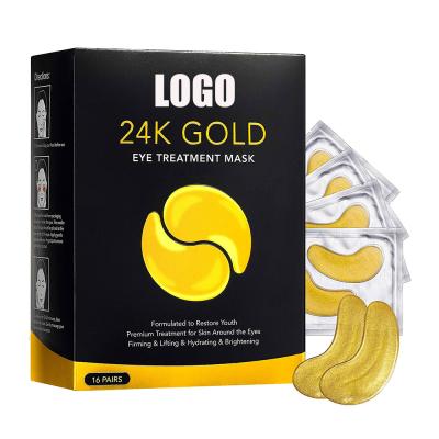 China 24k Gold Anti-Wrinkle Eye Treatment Mask Under Eye Patches Collagen Patches Lady Anti Wrinkle Eye Treatment Custom Mask for sale