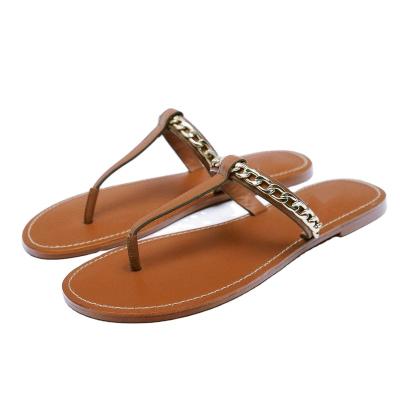 China Cushioning 2022 Summer New Women's Shoes Vintage Roman Shoes Fashion Casual Flip Flops Chain Flat Removable Sandals for sale