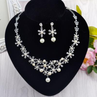 China Korean Style Best Price Top Quality Earring Two Piece Necklace Set Luxury Jewelry Set for sale