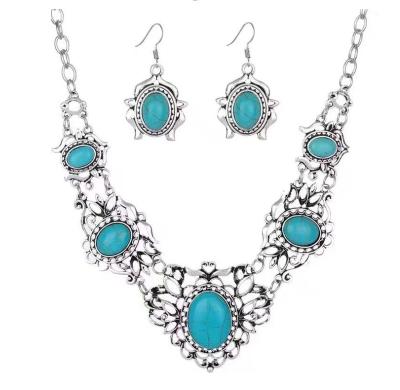 China CLASSIC Dubai Jewelry Costume Earrings Western Jewelry Woman Jewelry Turquoise Sets Wholesale for sale