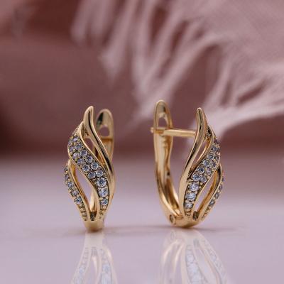 China Fashion OL 2021 High Quality Geometric 585 Rose Gold Temperament Earrings for sale