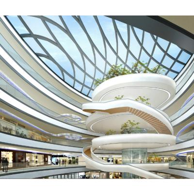 China Structural Light Space Frame Steel Structure Roofing Dome Glass Roof Mall for sale