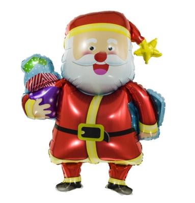 China Party Decoration Merry Christmas 2022 Giant Santa Claus Inflatable Decoration Mylar Foil Balloon For Party Decoration Supplies for sale