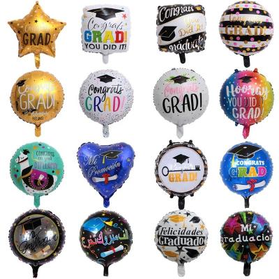 China New 18 Inch Party Decoration /Square Star/Round Graduation Foil Balloon Congratulations Graduate Balloons For Graduation Decoration for sale