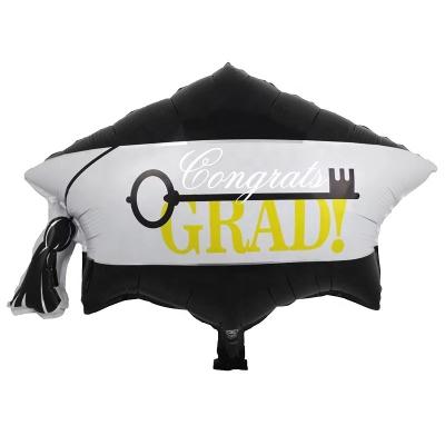 China Toy Adorable and Unique 2022 Foil Hat Cartoon Graduate Congratulations Big Gift Balloons for Party Decoration Graduate Balloon for School Party S for sale