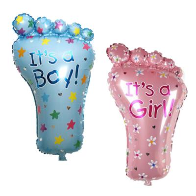 China Gender Reveal Toy Baby Boy and Girl Advertising Foot Balloon Gender Reveal Foil Balloon Baby Shower Foil Balloons for Baby Shower Decoration for sale