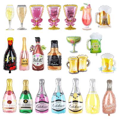 China Party Decoration Wine Bottle Foil Balloon Large For Aged Happy Birthday Party Decor To Perfection Holiday Theme Supplies for sale