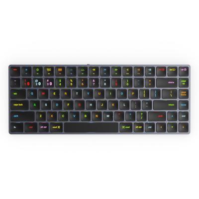 China Factory direct high quality KT02B RKRO Full-key anti-ghosting aluminum wireless ultra slim gaming photoelectric keyboard with RGB LED for IOS window for sale