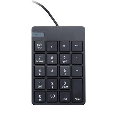 China One Hand Factory Keys Numeric Keypad Slim ABS 19 Wired Keyboard for sale