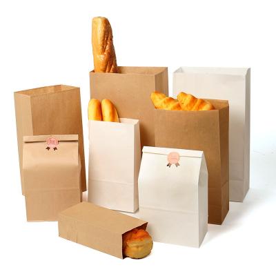 China Hot Seller Disposable Eco-Friendly Machine Made Orange Bread Coffee Take Away Kraft Paper Bags Wholesale Manufacturer for sale