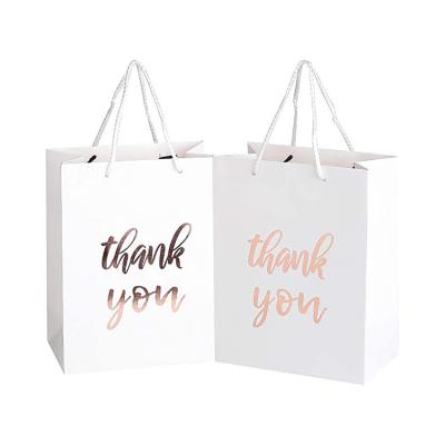 China Custom Manufacturers Direct Eco Friendly Gift Wedding Party Recyclable Packing Eco Friendly Blank Thank You Shopping Tote Kraft Paper Bag for sale